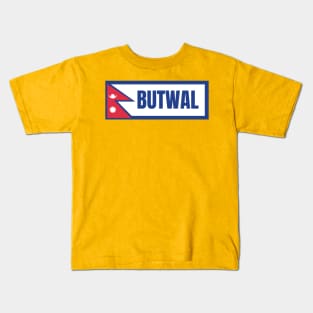 Butwal City with Nepal Flag Kids T-Shirt